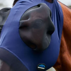 WeatherBeeta Vliegenmasker ComFiTec Luxe Stretch met Oren en Neus Navy/Zwart