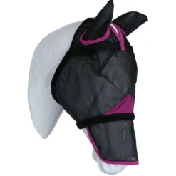 WeatherBeeta Vliegenmasker ComFiTec Deluxe Durable Mesh met Oren en Neus Zwart/Paars