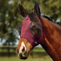 WeatherBeeta Vliegenmasker ComFiTec Deluxe Stretch met Oren Burgundy/Zwart
