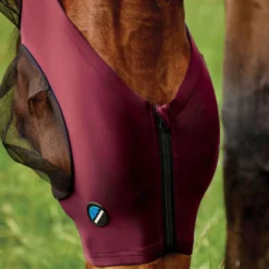 WeatherBeeta Vliegenmasker ComFiTec Deluxe Stretch met Oren Burgundy/Zwart