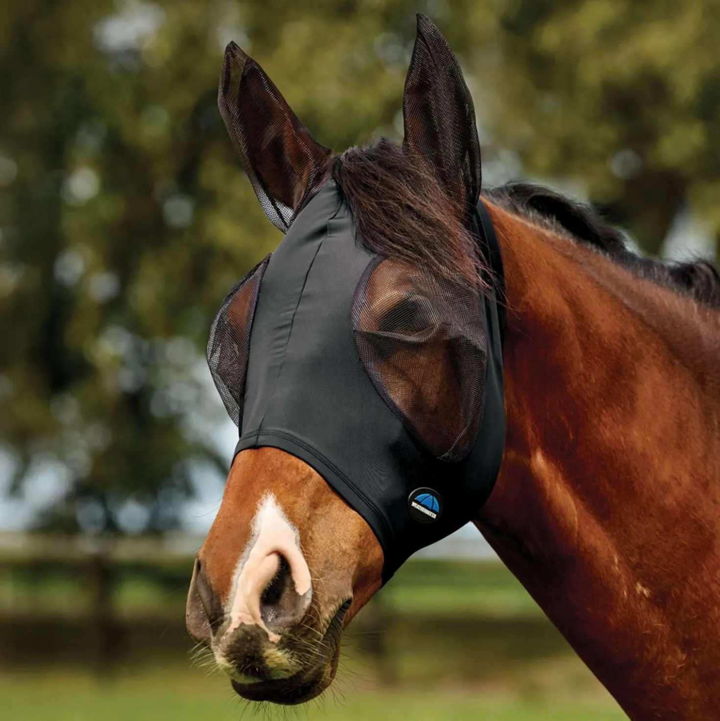 WeatherBeeta Vliegenmasker ComFiTec Deluxe Stretch met Oren Zwart/Zwart