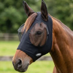WeatherBeeta Vliegenmasker Deluxe Stretch Bug met Oren Zwart