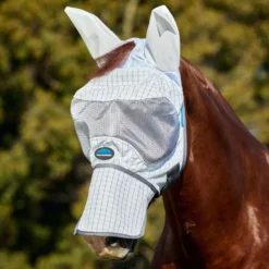 WeatherBeeta Vliegenmasker Hybrid met Oren en Neus Wit/Charcoal