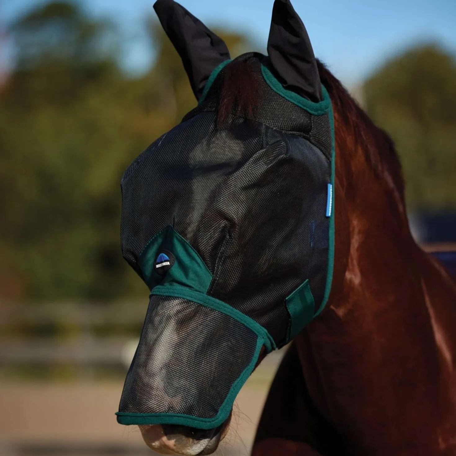 WeatherBeeta Vliegenmasker ComFiTec Durable met Oren en Neus Black/Forest Green