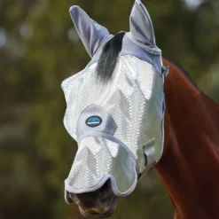 WeatherBeeta Vliegenmasker ComFiTec Hexi met Oren en Neus Zilver