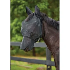 WeatherBeeta Vliegenmasker ComFiTec Double Dart Deluxe met Oren en Neus Zwart