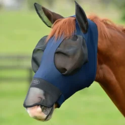 WeatherBeeta Vliegenmasker ComFiTec Luxe Bug Eye Saver met Oren en Neus Navy/Zwart