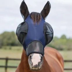 WeatherBeeta Vliegenmasker ComFiTec Luxe Bug Eye Saver met Oren en Neus Navy/Zwart
