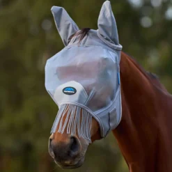WeatherBeeta Vliegenmasker ComFiTec Fine met Oren en Franjes Grijs