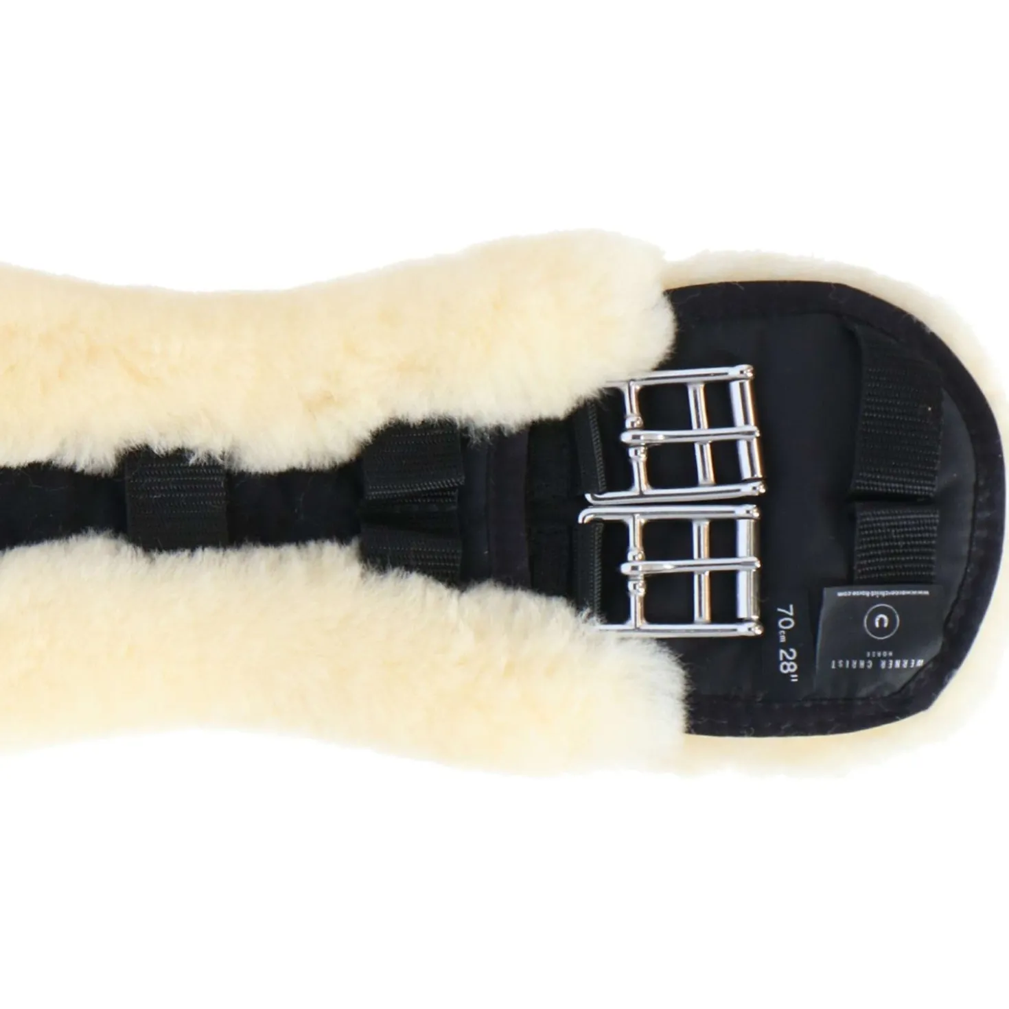 Werner Christ Dressuursingel Anatomic met Bont Zwart/Naturel